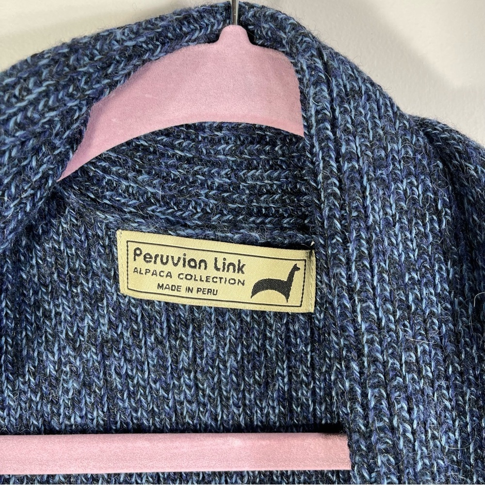 Peruvian Link Alpaca Collection Cardigan Sweater Womens OS Color Blue/Navy Blue - Picture 3 of 11
